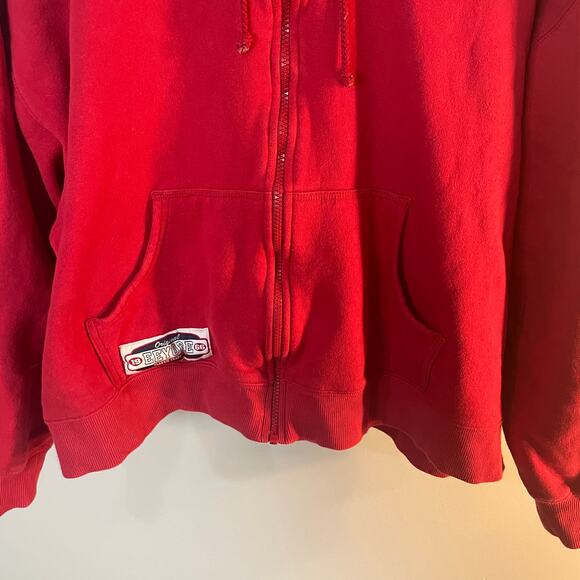 Vintage Disney Eeyore Winnie The Pooh Zip Up Hoodie Sweatsirt Red Size XL - Picture 3 of 12